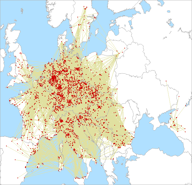 QSO map for 144 MHz