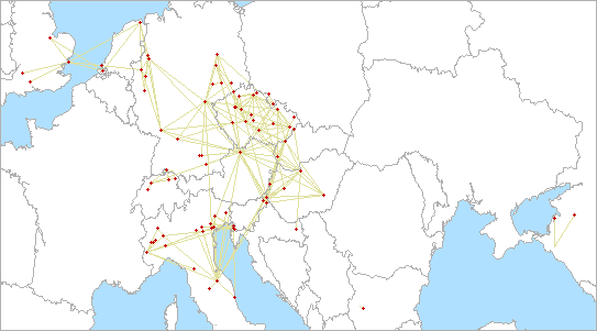 QSO map for 5.7 GHz