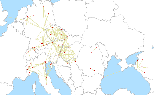 QSO map for 5.7 GHz