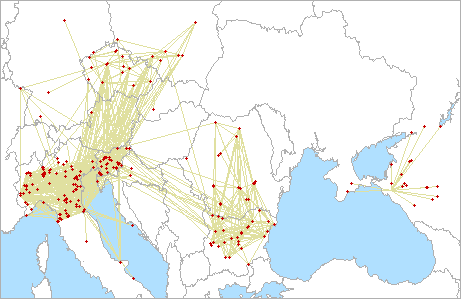 QSO map for 432 MHz