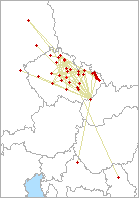 QSO map for 432 MHz