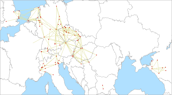 QSO map for 5.7 GHz