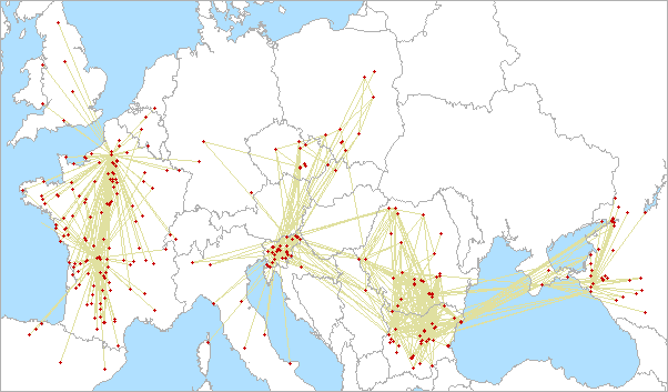 QSO map for 432 MHz
