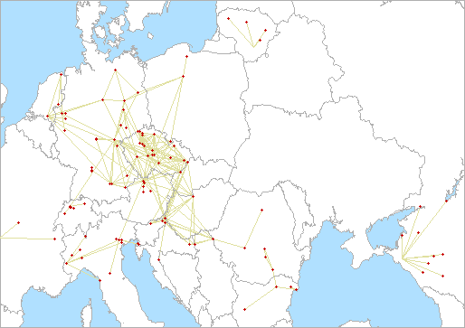 QSO map for 5.7 GHz