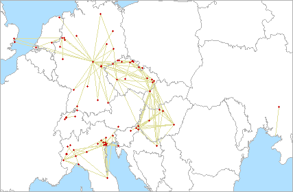QSO map for 5.7 GHz