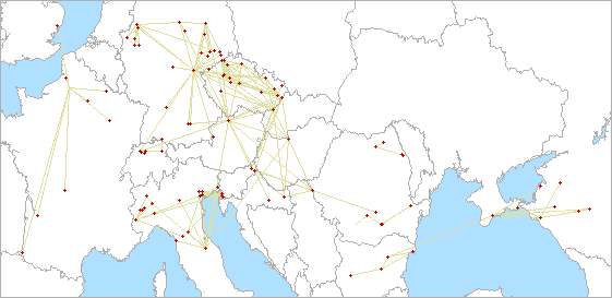 QSO map for 5.7 GHz