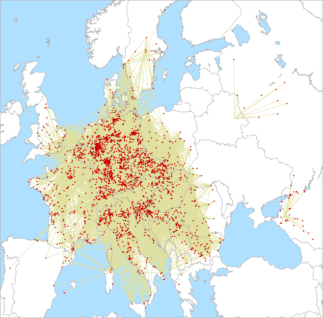 QSO map for 144 MHz