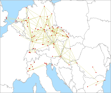 QSO map for 5.7 GHz
