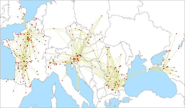QSO map for 432 MHz